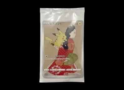皮卡丘 & 古月鸟 宣传（宣传ーションカード 「宝可梦切手BOX 見返り美人・月に雁セット」）未開封卡包